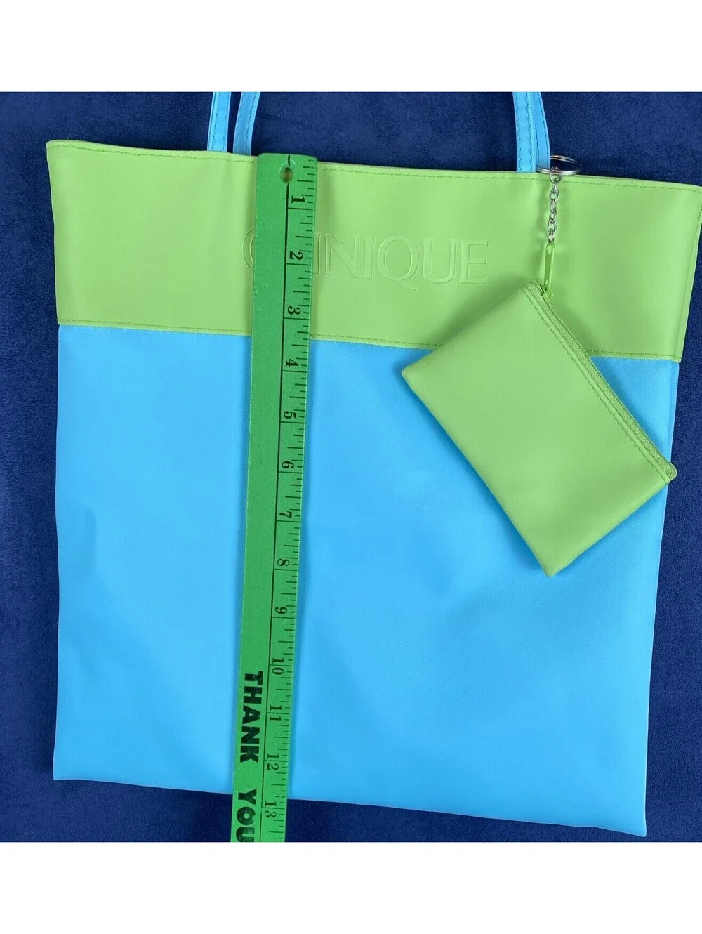 Clinique Travel Cosmetic Bag Blue/Green Color Block